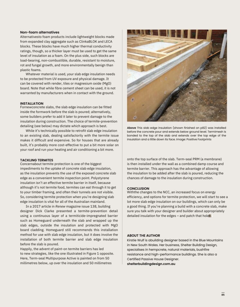 Concrete slab edge insulation Sanctuary Magazine 2024