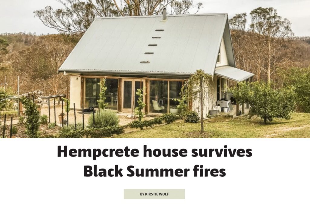 Hempcrete house survives Black Summer fires by SBD