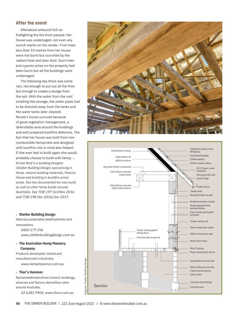 Hempcrete house survives Black Summer fires 44 by SBD