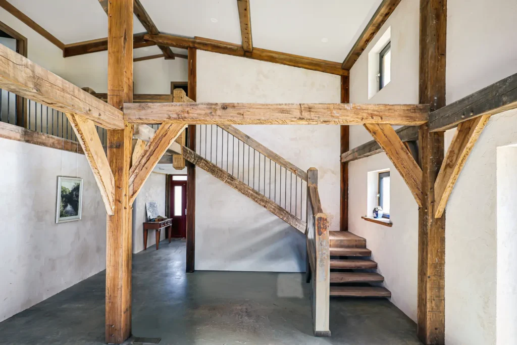shelter duilding design hemp barn house stairs by SBD